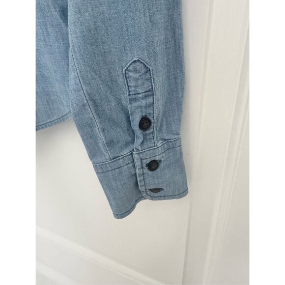 Zara Premium Denim Collection Long Sleeve Button Down Shirt Blue Size Small - Picture 9 of 9